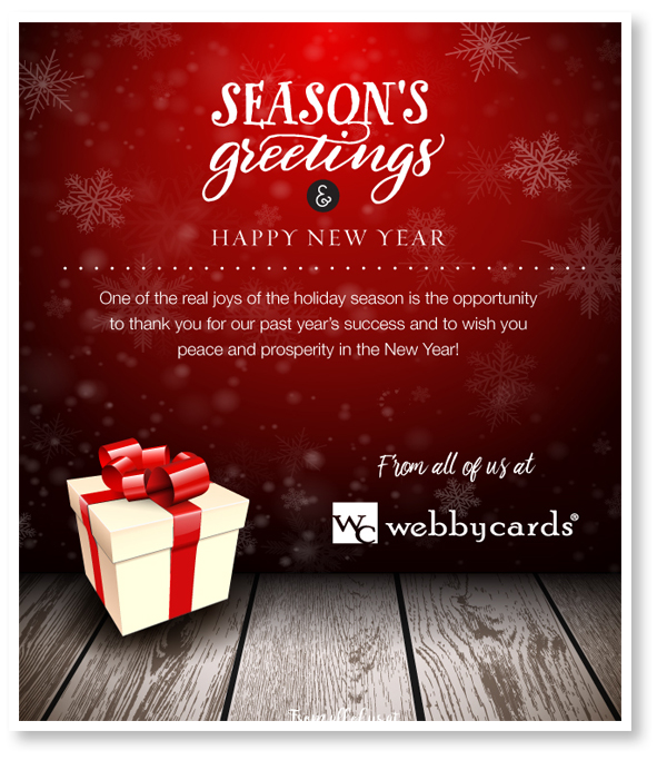 Holiday Gift Box Wishes Non-Animated Holiday Corporate eCard - Mobile