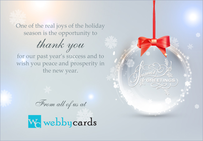 Elegant Seasons Greetings Ornament Corporate Holiday ECard For Email